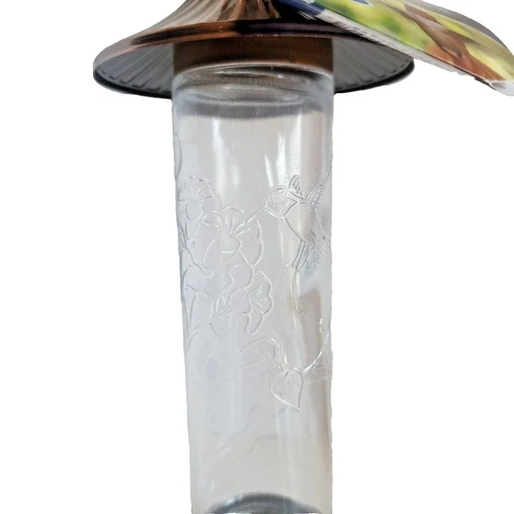Audubon 24102 Bird Feeder, Hummingbird, Embossed Glass, 14-oz. - Picture 2 of 10